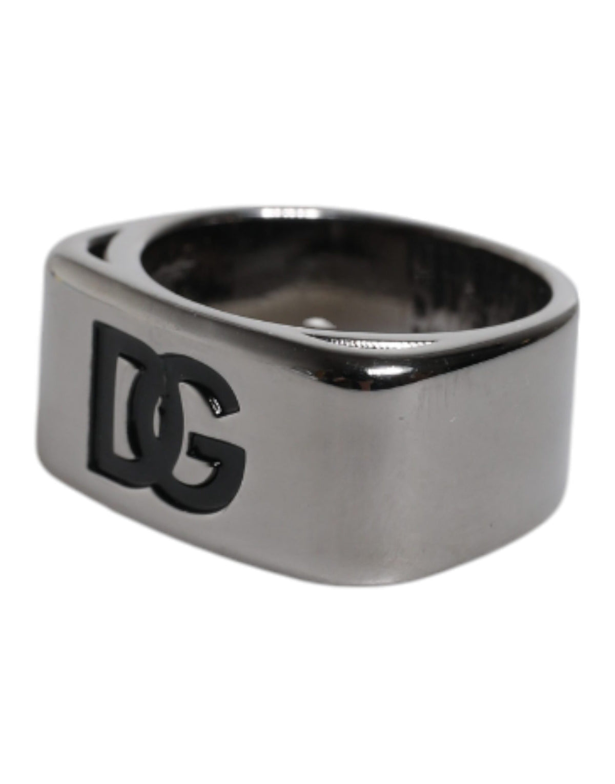 Dolce & Gabbana Zilverkleurige Messing Anello DG Logo Ring
