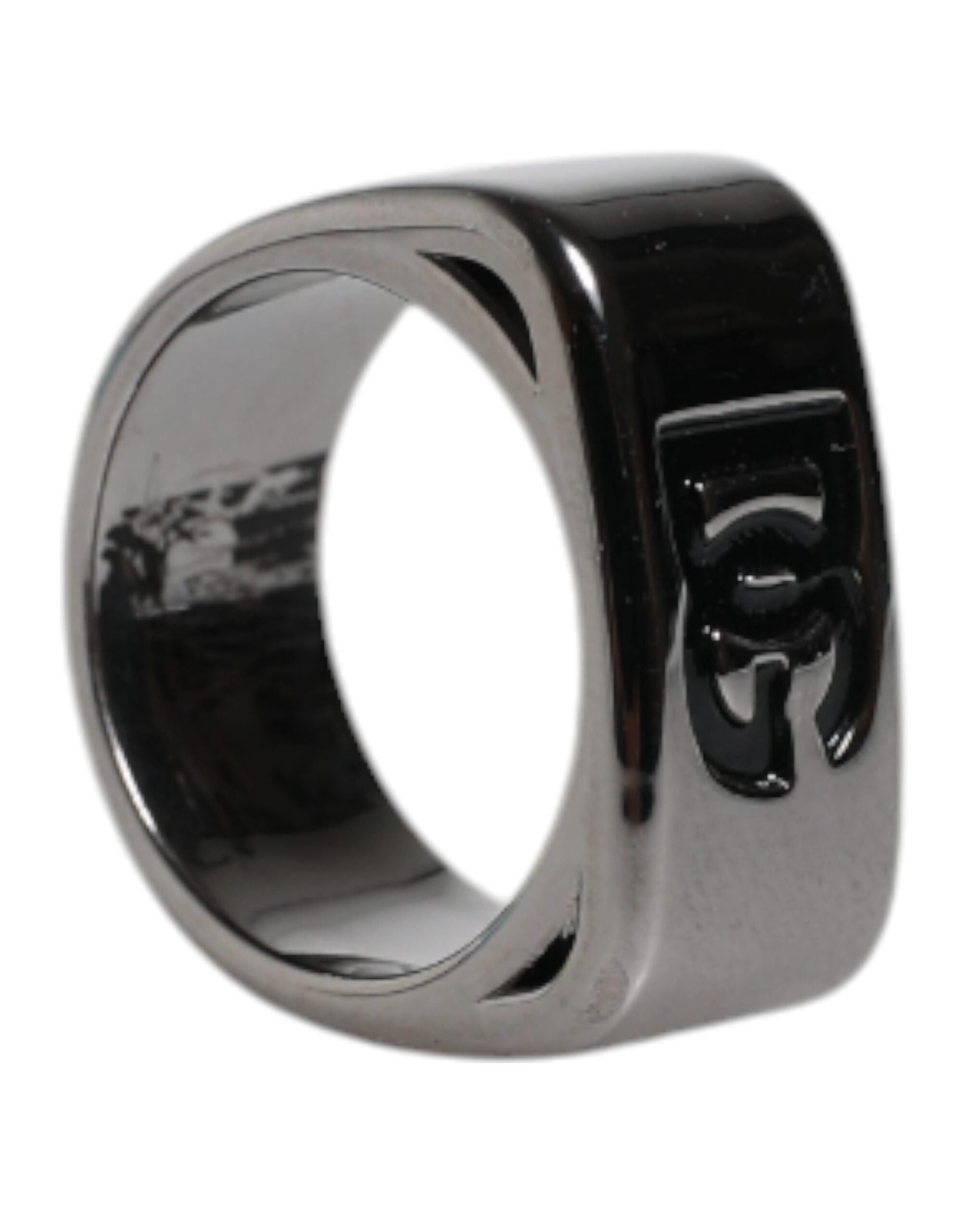 Dolce & Gabbana Zilverkleurige Messing Anello DG Logo Ring