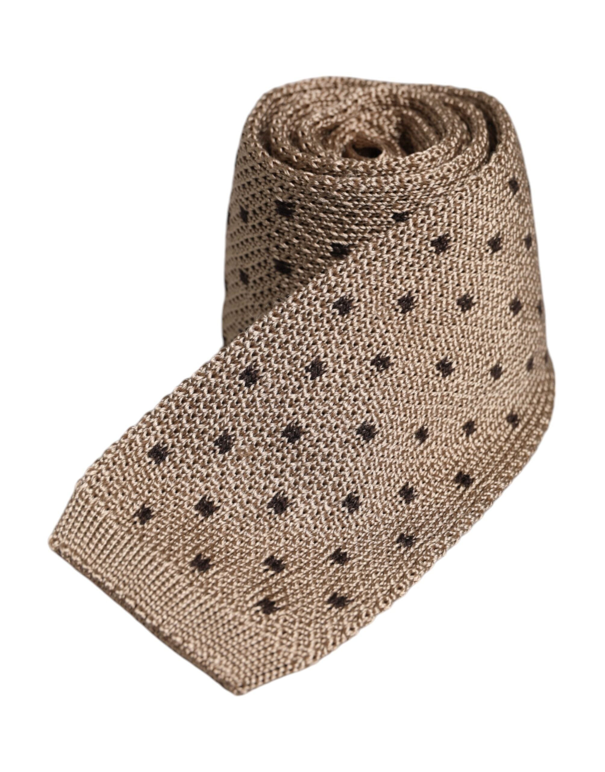 Dolce & Gabbana Beige Zijden Strikdas met Stippen, Verstelbaar