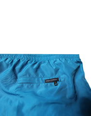 Dolce & Gabbana Türkise Logo-Strandshorts 2-teilige Bademode