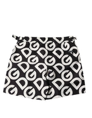 Dolce & Gabbana Black White Logo Beachwear Shorts Swimwear