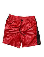 Dolce & Gabbana Rote Polyester Badehosen 2tlg. Bademode