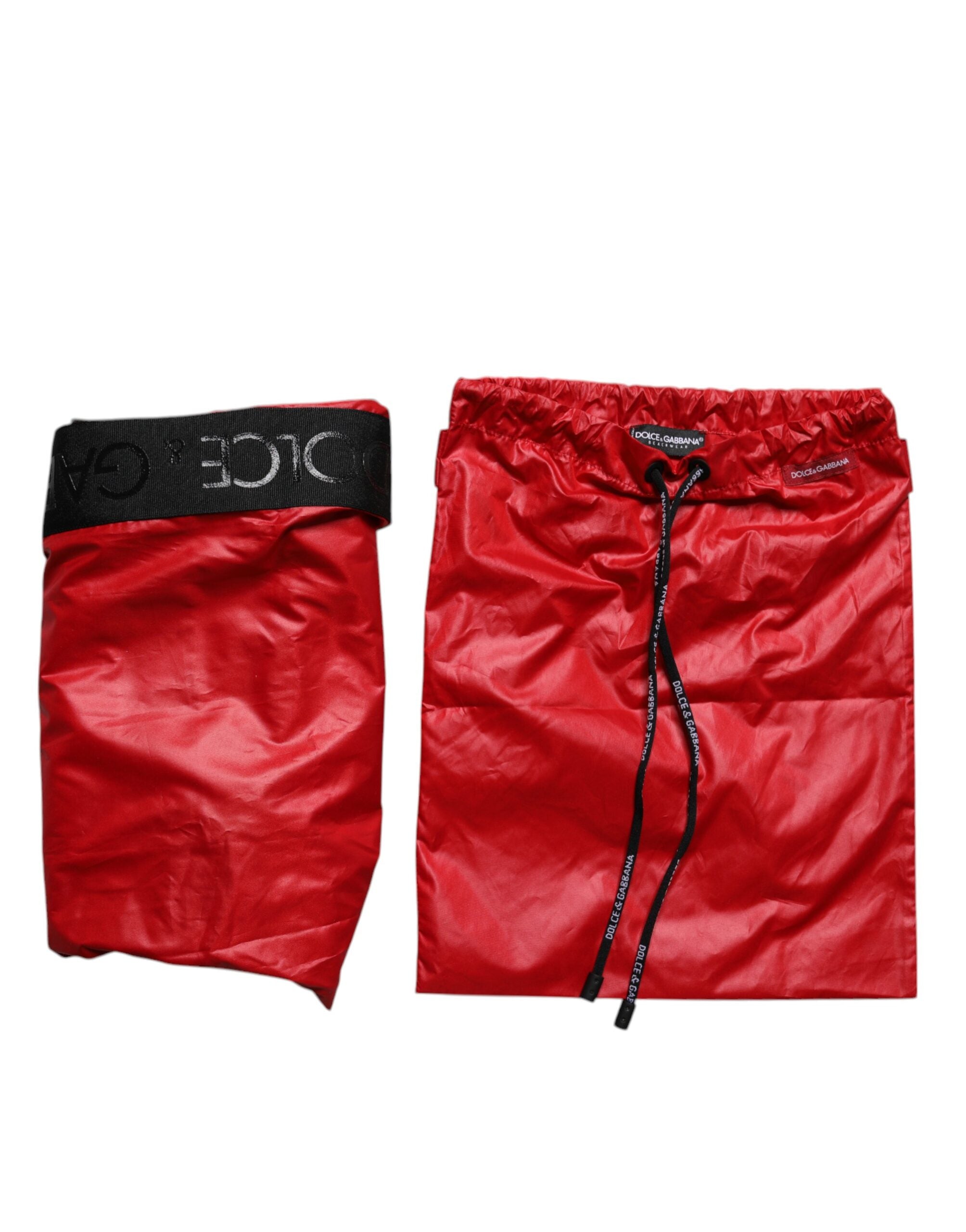 Dolce & Gabbana Rote Polyester Badehosen 2tlg. Bademode