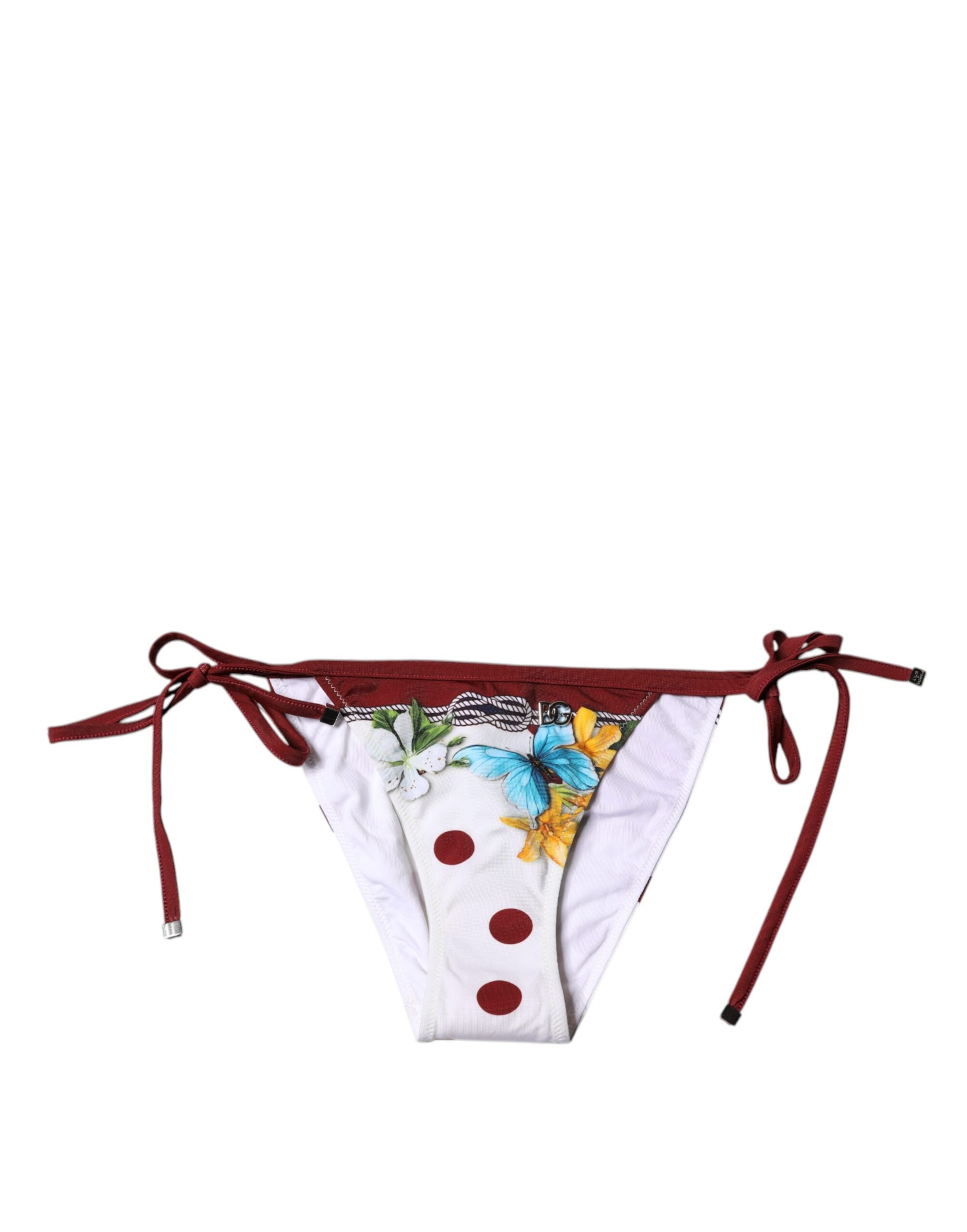 Dolce & Gabbana Badehose mit weißem Blumenmuster Bikini Unterteil Bademode