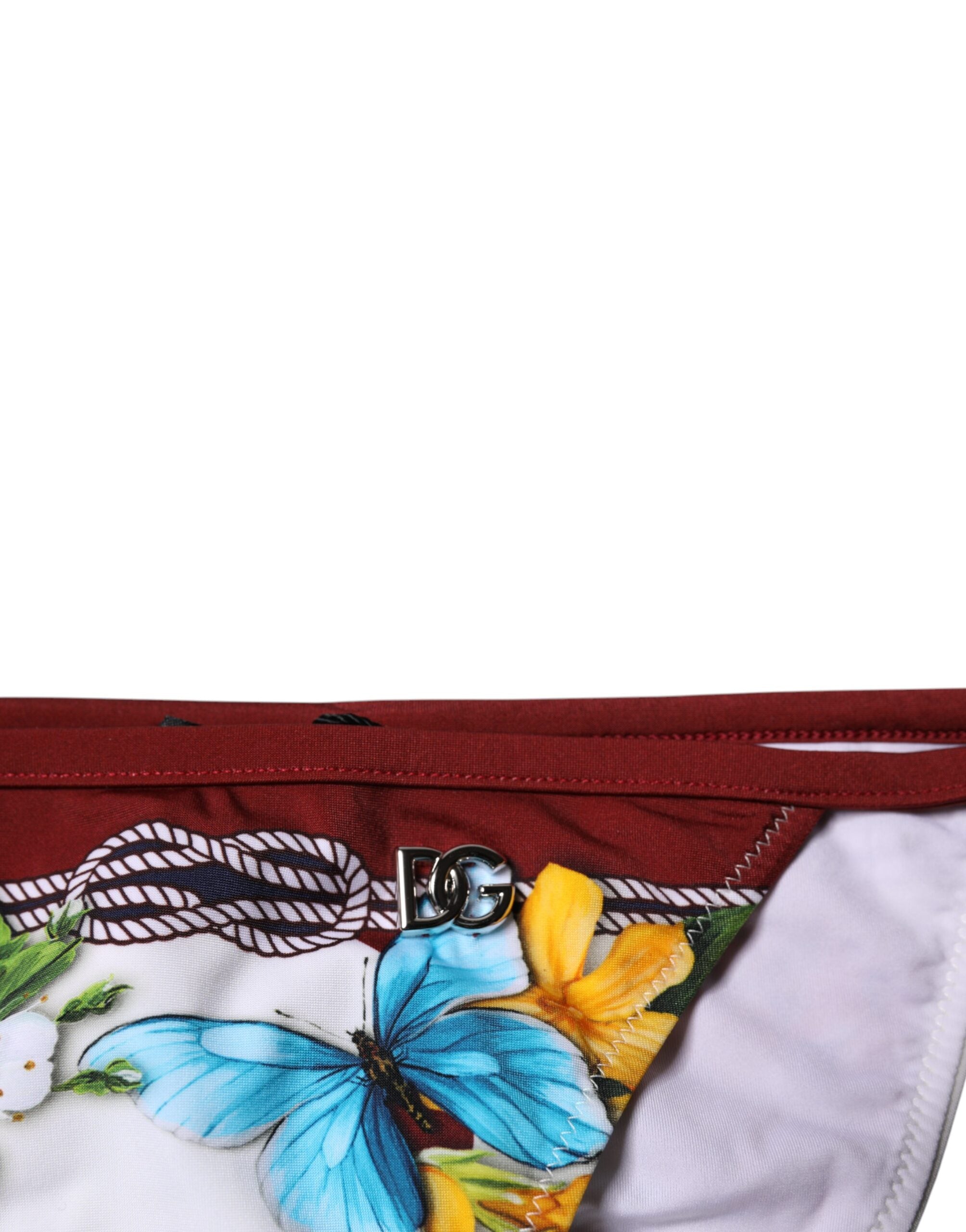 Dolce & Gabbana Badehose mit weißem Blumenmuster Bikini Unterteil Bademode