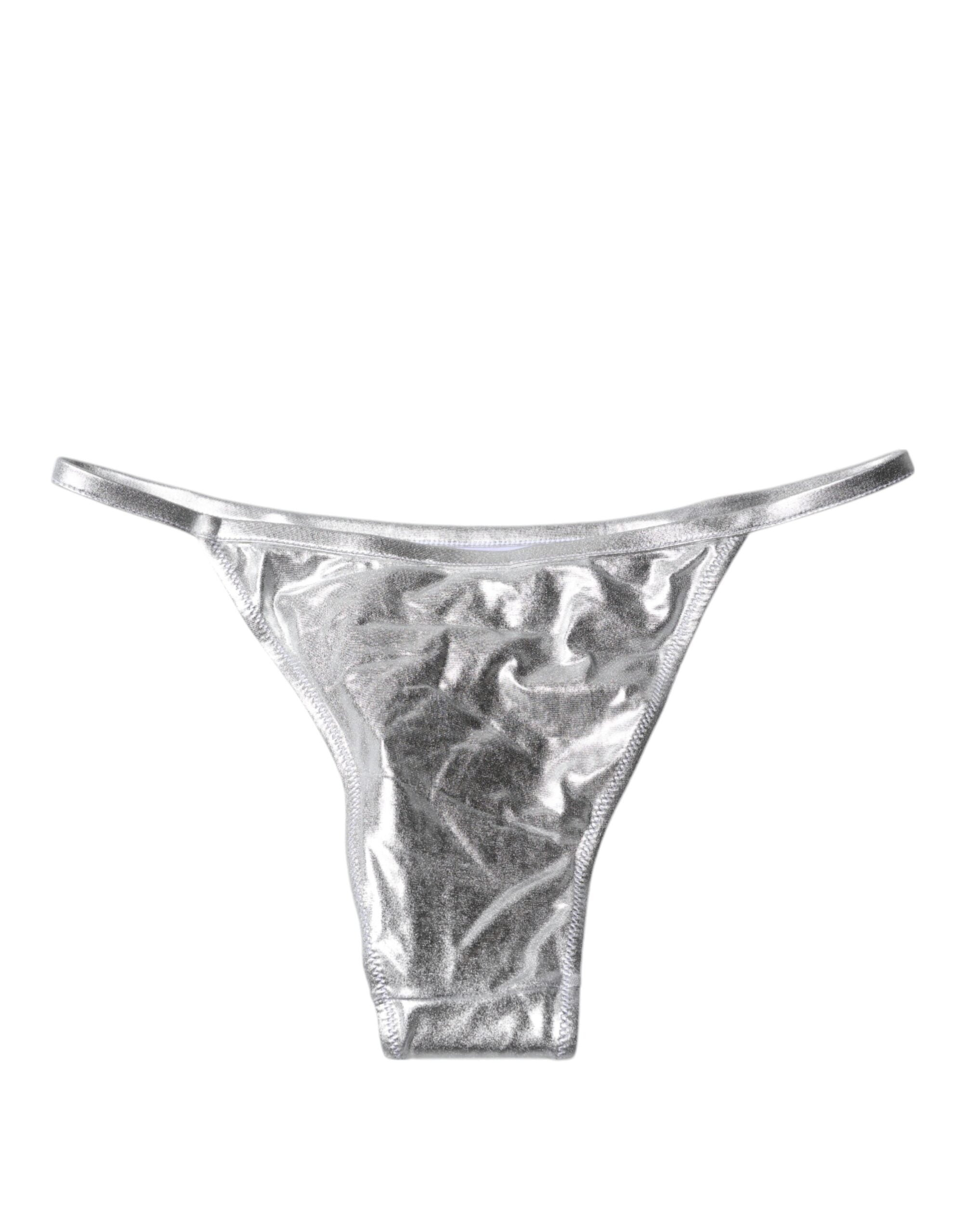 Dolce & Gabbana Silber Polyester Strandmode Bikinislip Bademode
