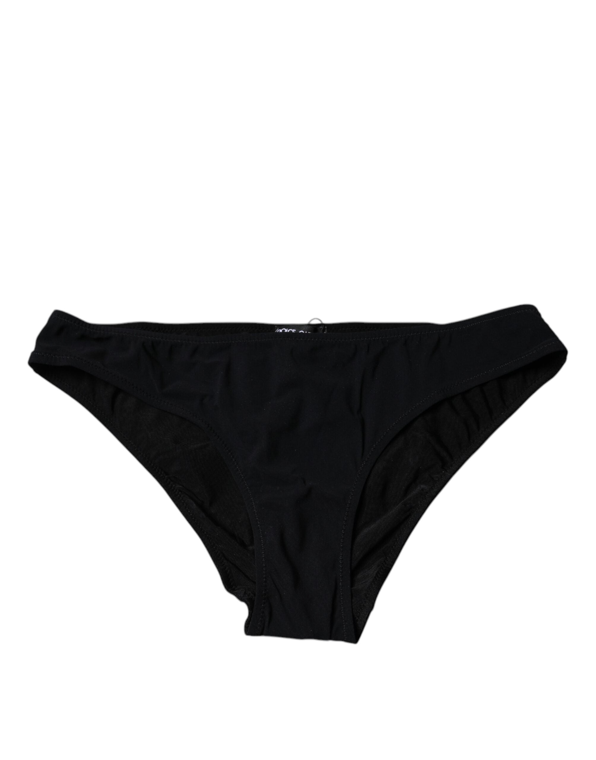 Dolce & Gabbana Schwarzer Slip aus Nylon-Stretch mit mittlerer Bundhöhe