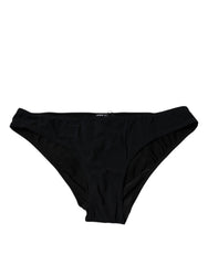 Dolce & Gabbana Schwarzer Slip aus Nylon-Stretch mit mittlerer Bundhöhe