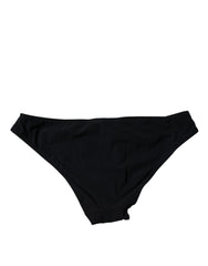Dolce & Gabbana Schwarzer Slip aus Nylon-Stretch mit mittlerer Bundhöhe