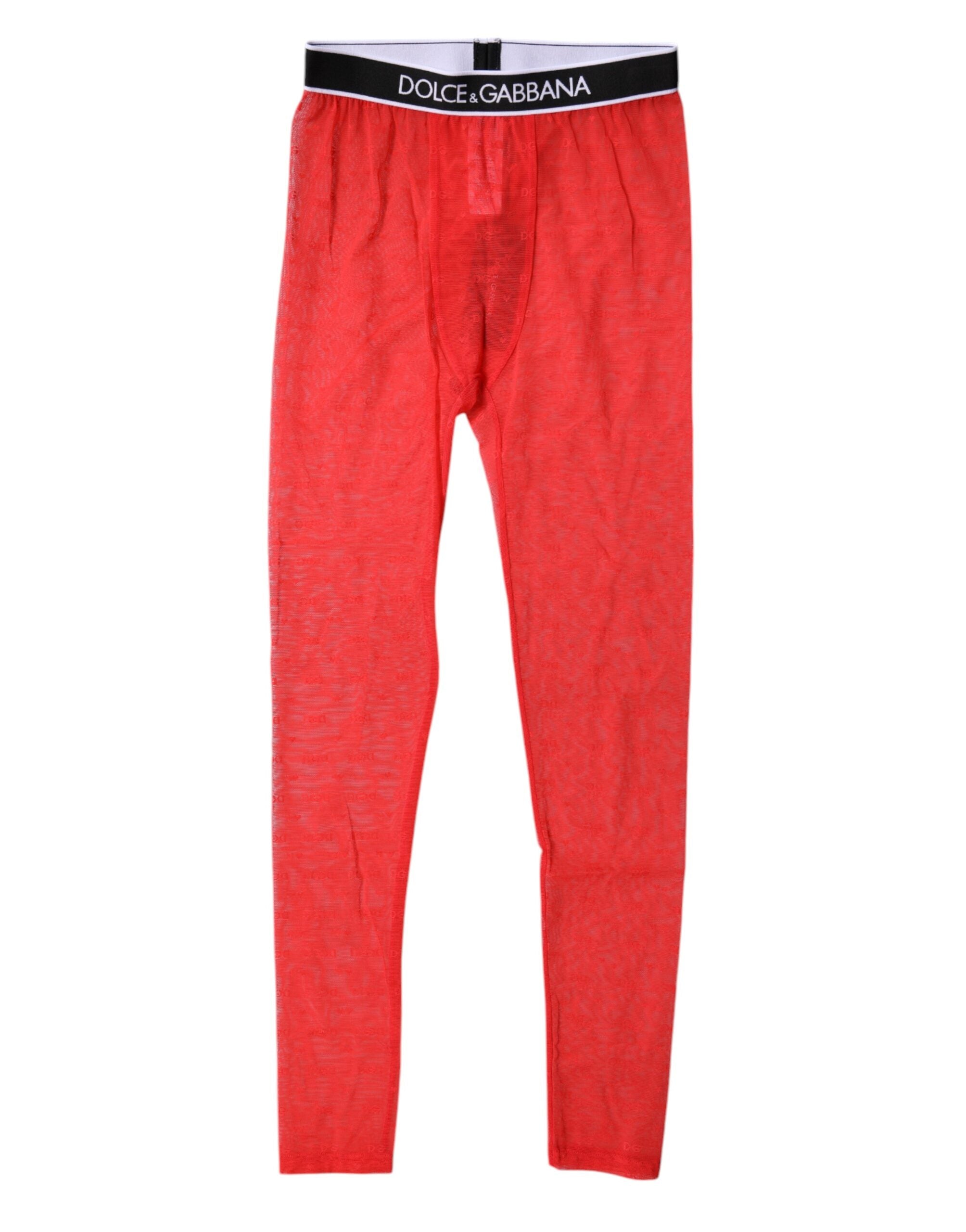 Dolce & Gabbana Rote Logo-Spitzen-Dessous-enge Hose Unterwäsche