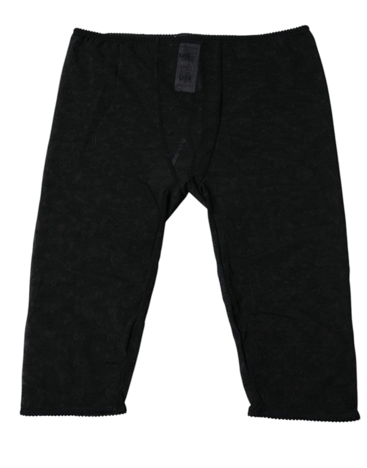 Dolce & Gabbana Schwarze Logo-Spitzen-Dessous, bauchfrei, eng anliegende Unterwäsche