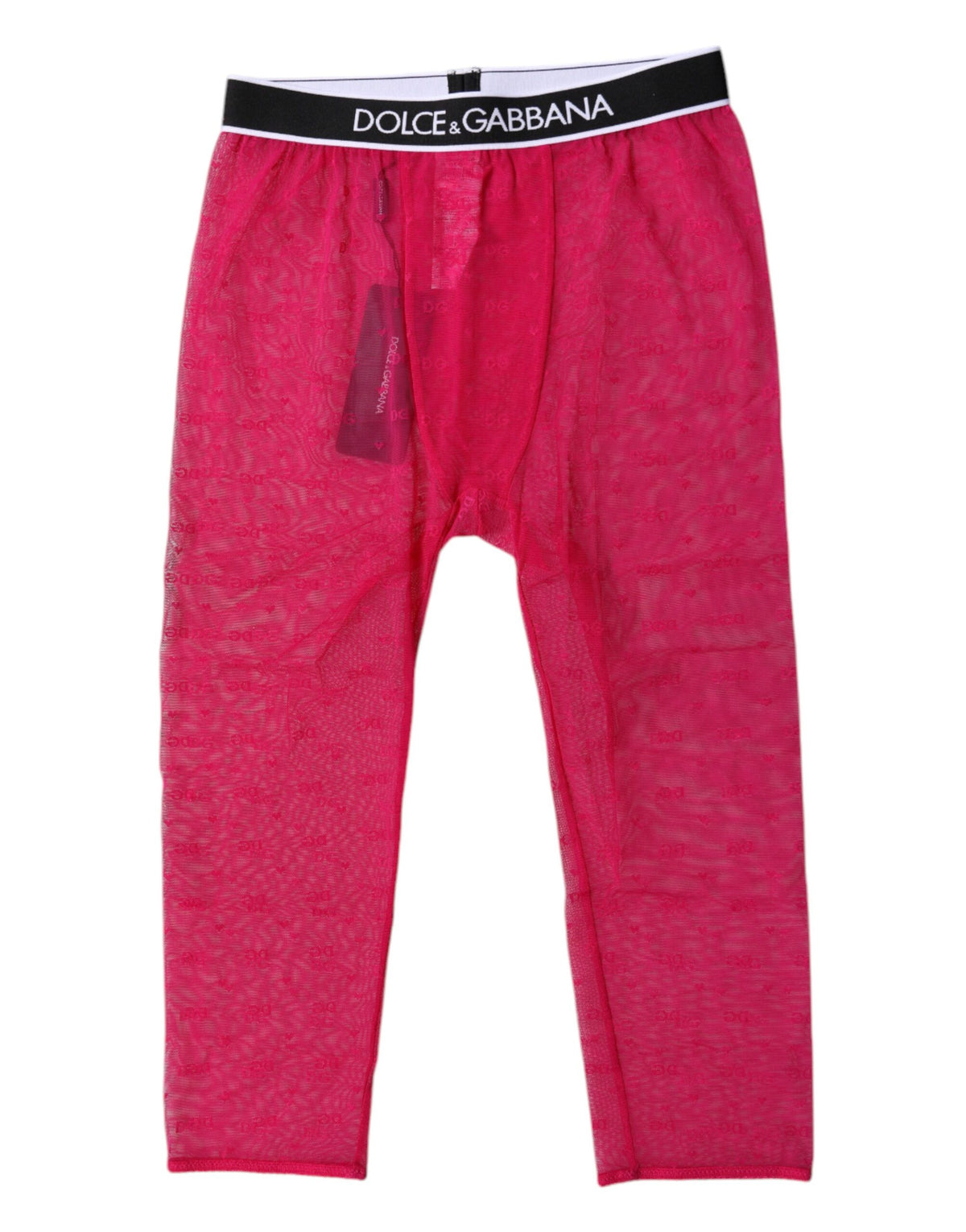 Dolce & Gabbana Fuchsia DG Logo Cropped Leggings aus Nylon-Unterwäsche
