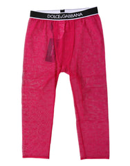 Dolce & Gabbana Fuchsia DG Logo Cropped Leggings aus Nylon-Unterwäsche