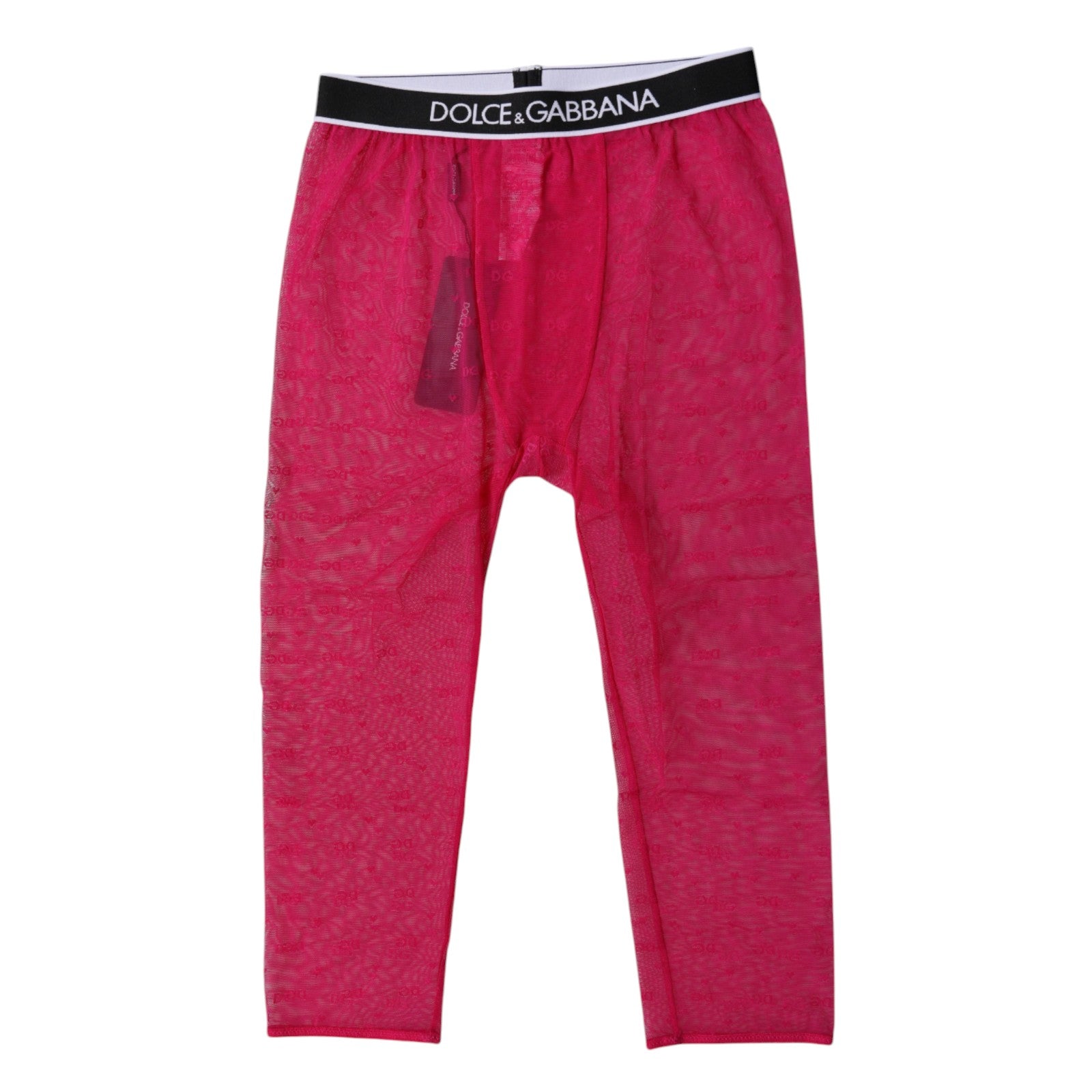Dolce & Gabbana Fuchsia DG Logo Cropped Leggings aus Nylon-Unterwäsche