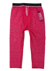 Dolce & Gabbana Fuchsia DG Logo Cropped Leggings aus Nylon-Unterwäsche