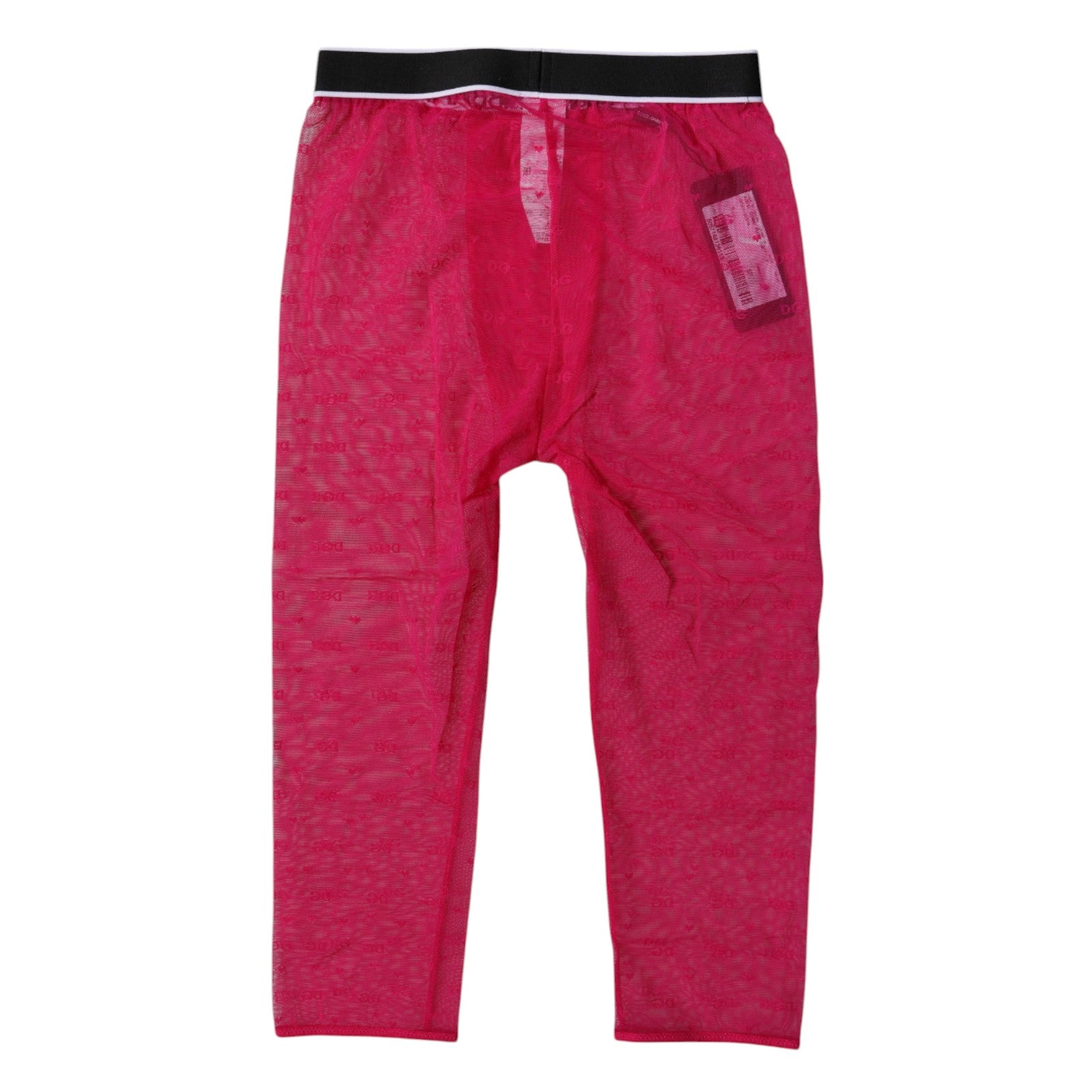 Dolce & Gabbana Fuchsia DG Logo Cropped Leggings aus Nylon-Unterwäsche