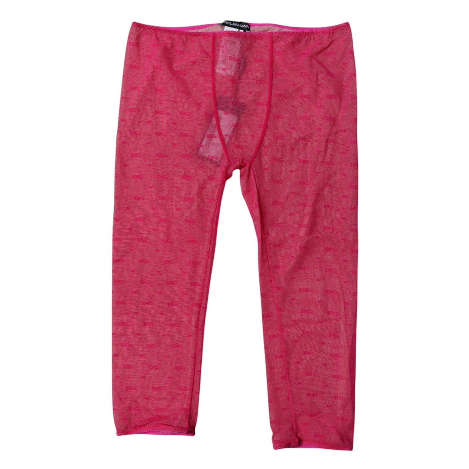 Dolce & Gabbana Fuchsia Logo Spitze Lingerie Cropped Eng Unterwäsche