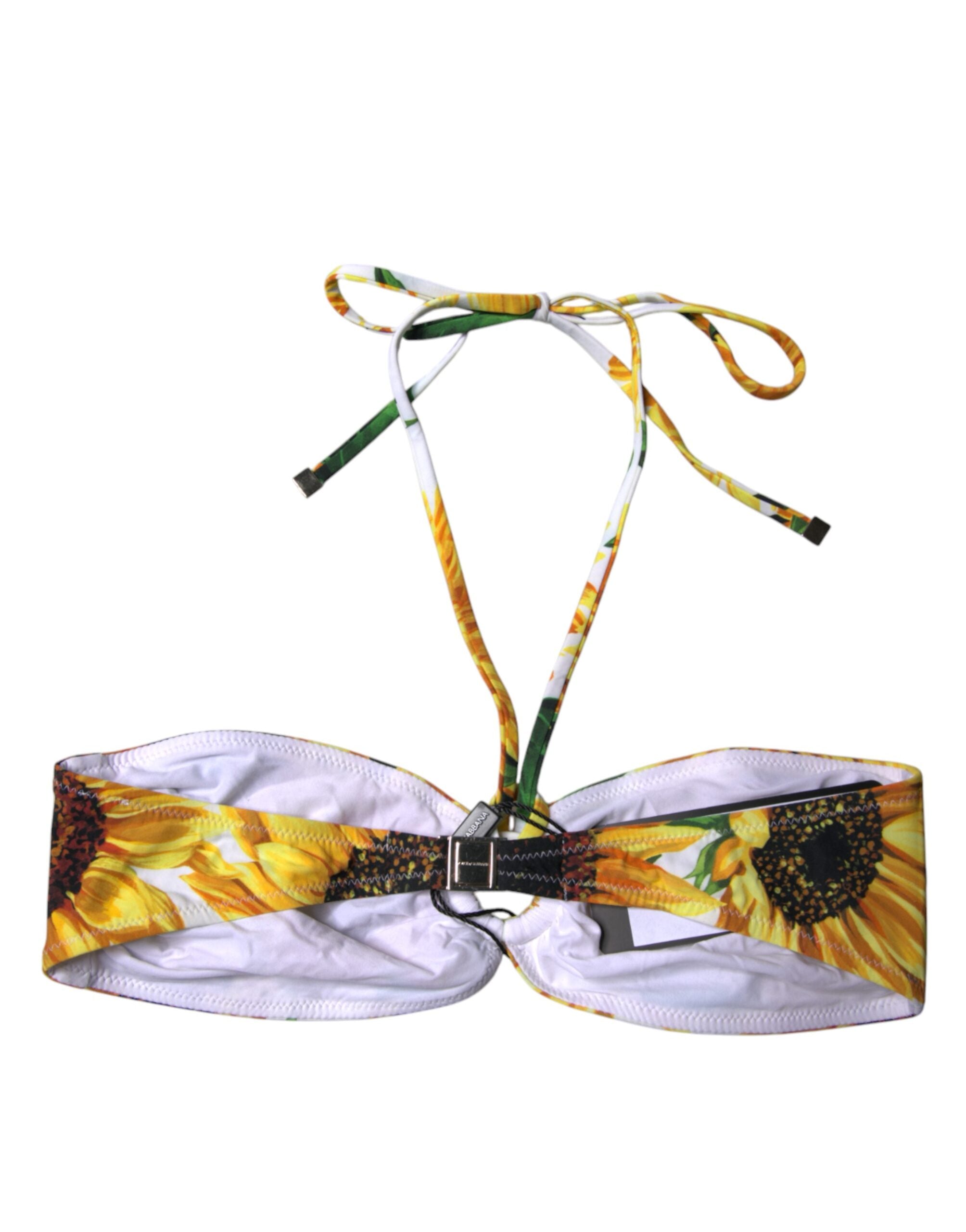 Dolce & Gabbana Multicolor Bloemen Halter Strandkleding Bikini Top Zwemkleding