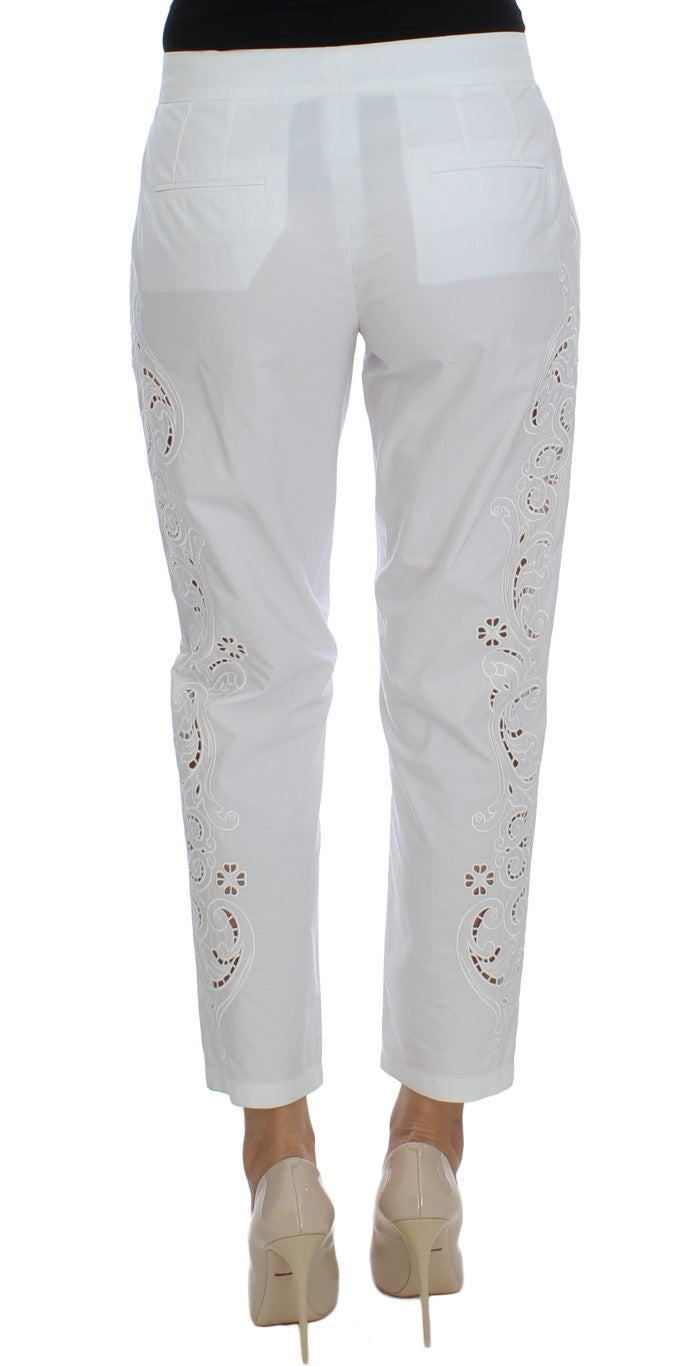 Dolce & Gabbana Weißes Kleid mit Blumen-Cutouts Sizilien-Hose