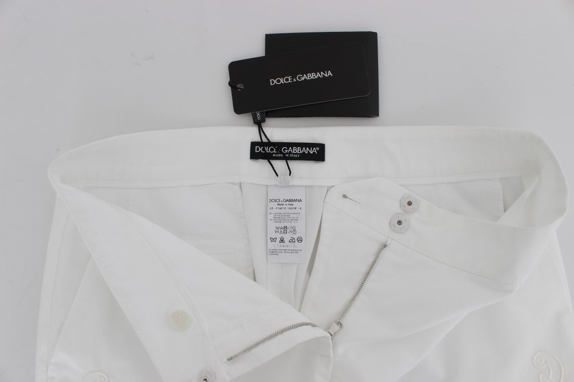 Dolce & Gabbana Weißes Kleid mit Blumen-Cutouts Sizilien-Hose