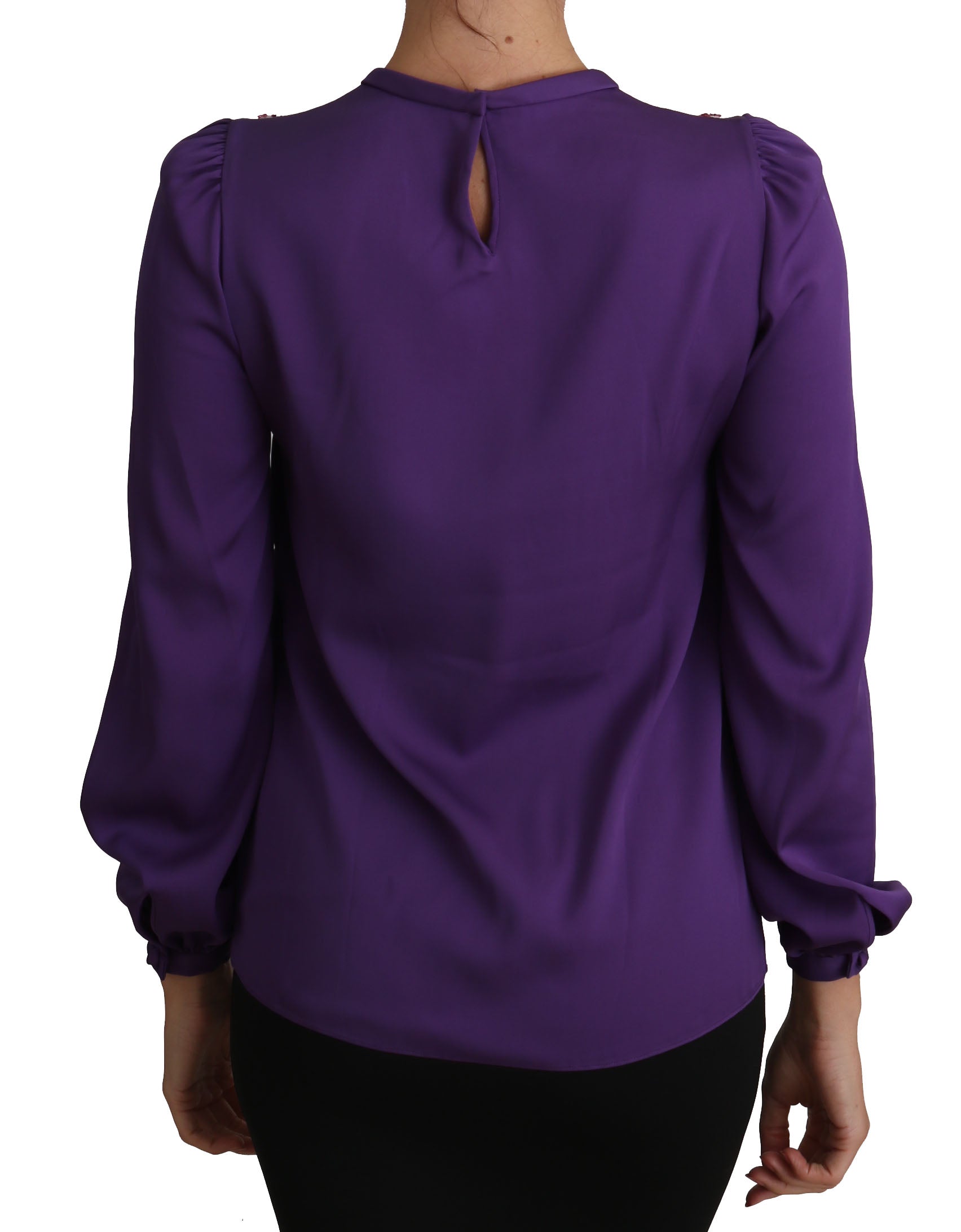 Dolce & Gabbana Lila Bluse Prinz Märchen Besticktes Top