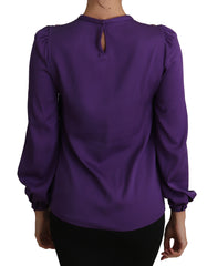 Dolce & Gabbana Lila Bluse Prinz Märchen Besticktes Top
