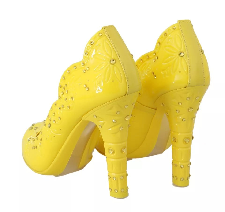 Dolce & Gabbana Gelbe Kristall-High Heels Aschenputtel-Schuhe