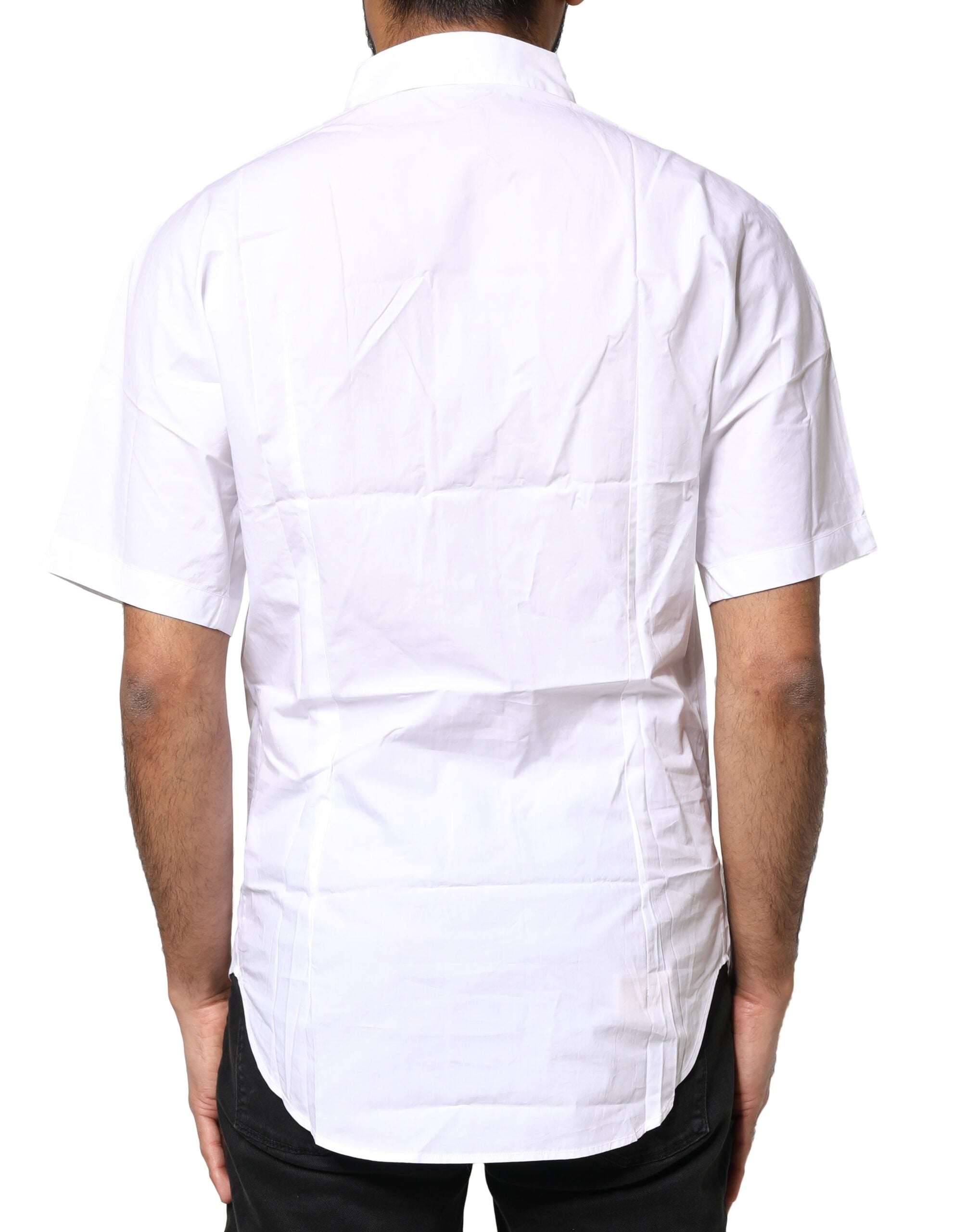 Dolce &amp; Gabbana Weißes Poloshirt aus Baumwolle mit Knopfleiste für Herren