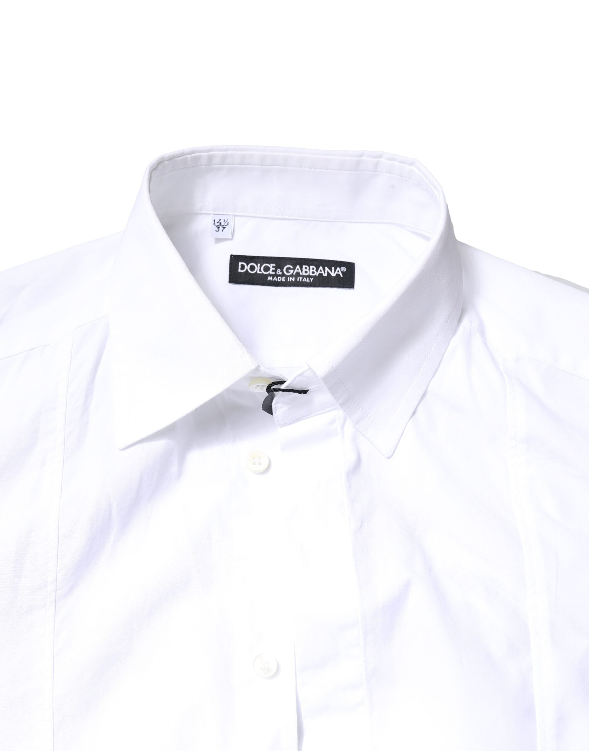 Dolce &amp; Gabbana – Weißes, langärmliges Hemd aus Baumwolle