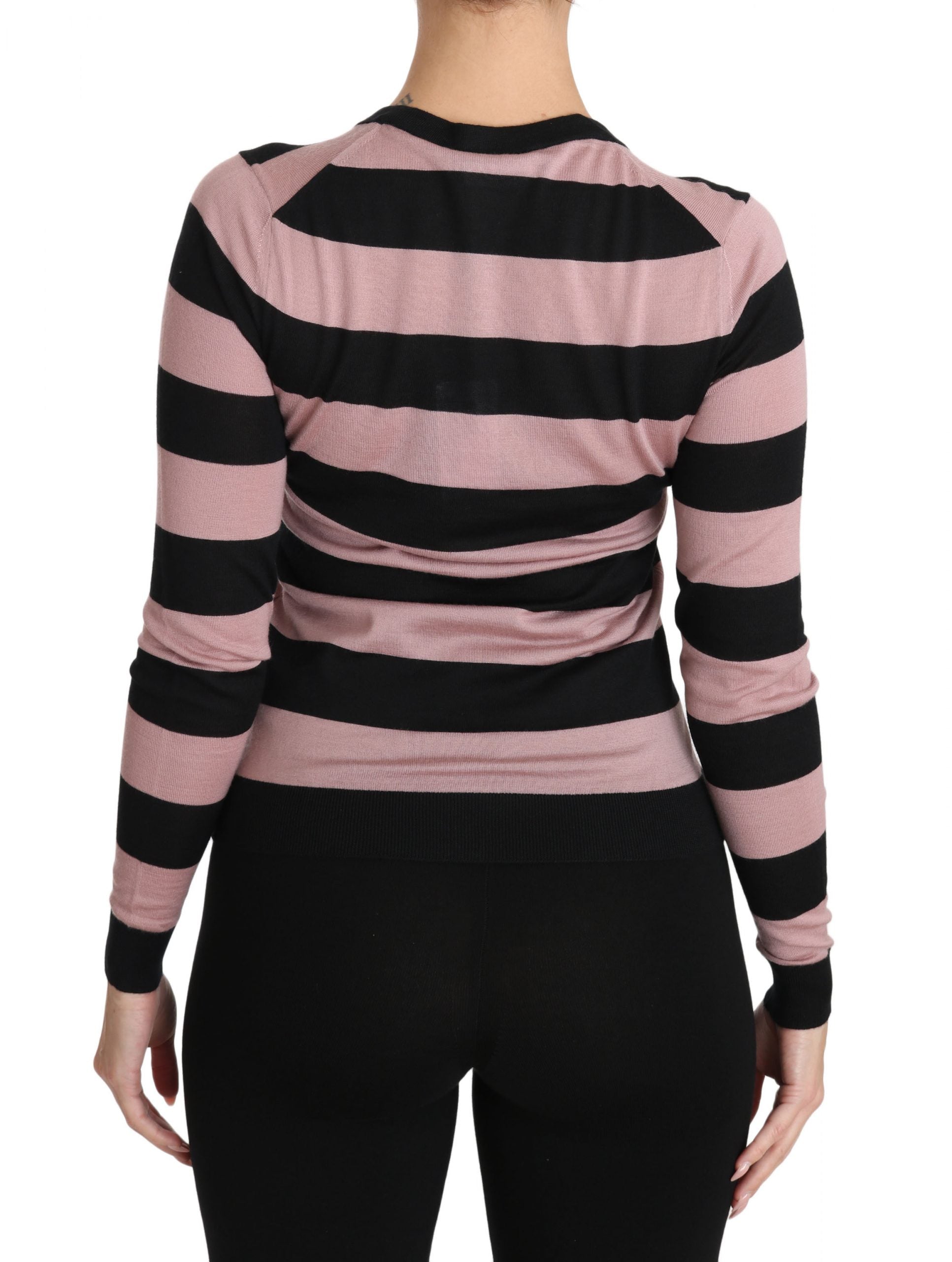 Dolce & Gabbana Rosa geblümter Kaschmir Cardigan-Pullover