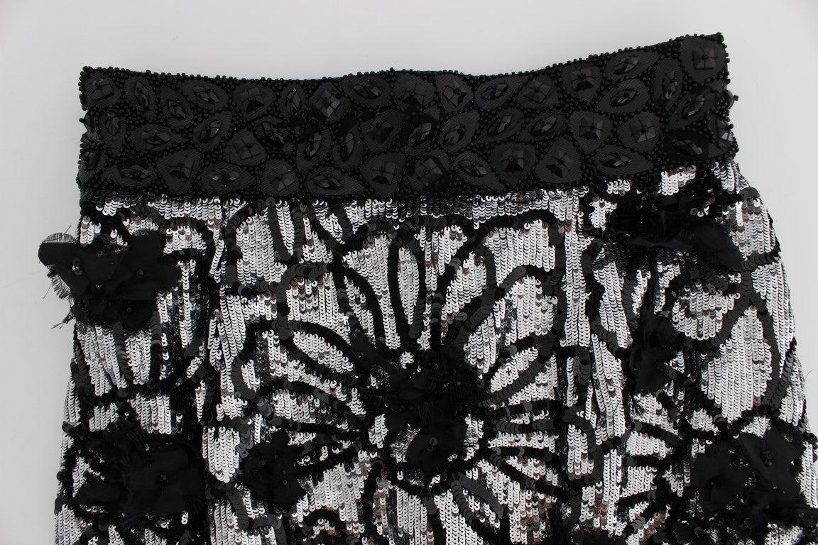 Dolce & Gabbana Zwarte Kristal Pailletten Minishort