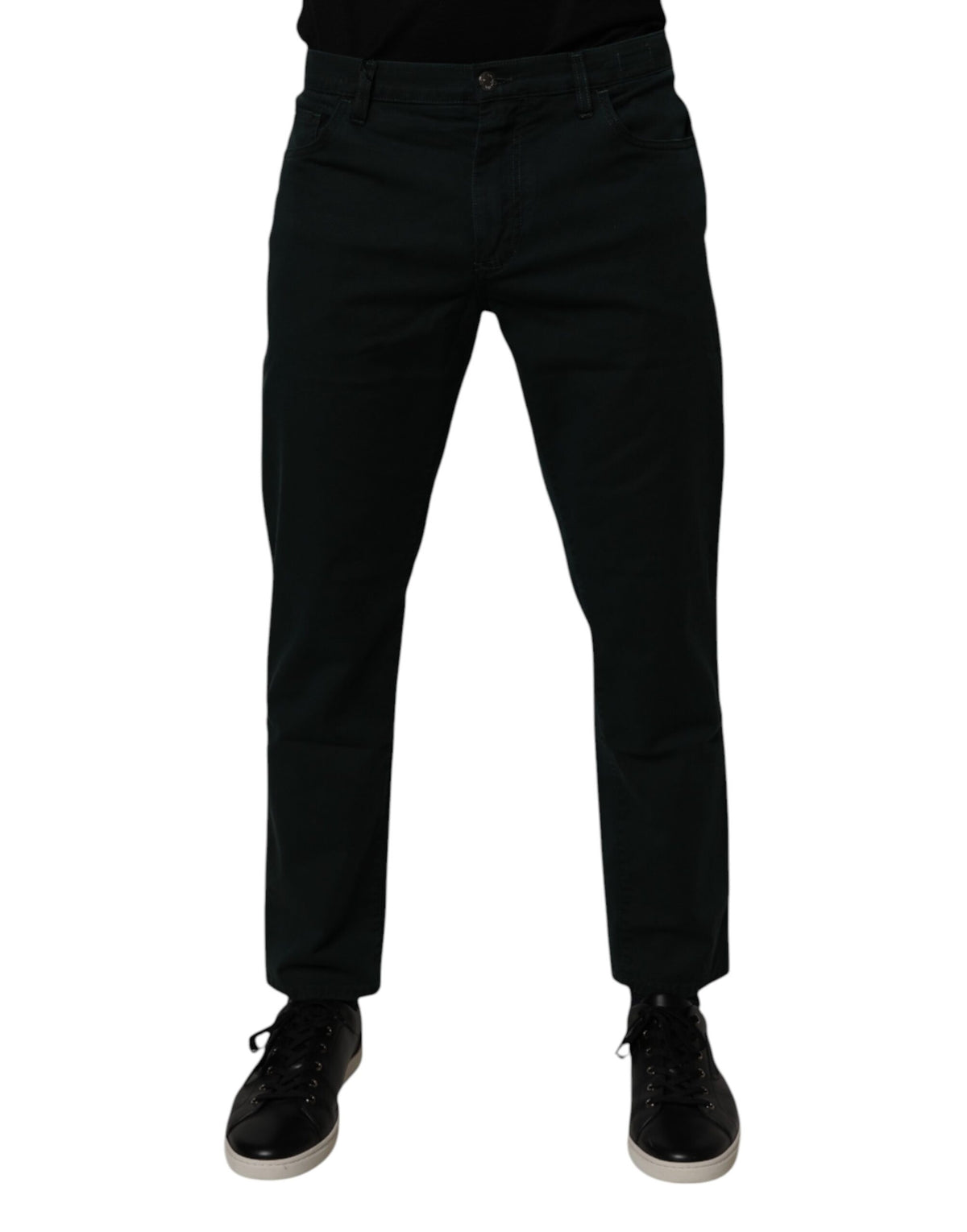 Dolce & Gabbana Dunkelgrüne Baumwoll-Denim-Jeans für Herren im Loose Fit