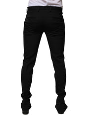 Dolce &amp; Gabbana – Schwarze, schmal zulaufende Anzughose aus Wolle