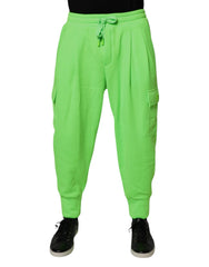 Dolce &amp; Gabbana Neongrüne Cargo-Jogginghose für Herren