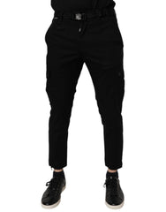 Dolce &amp; Gabbana – Schwarze Skinny-Cargo-Jeans aus Baumwollstretch