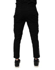 Dolce &amp; Gabbana – Schwarze Skinny-Cargo-Jeans aus Baumwollstretch
