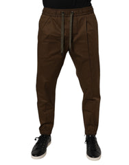 Dolce & Gabbana Bruine Katoenen Joggingbroek van Stretchsweatstof