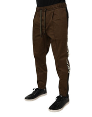 Dolce & Gabbana Bruine Katoenen Joggingbroek van Stretchsweatstof