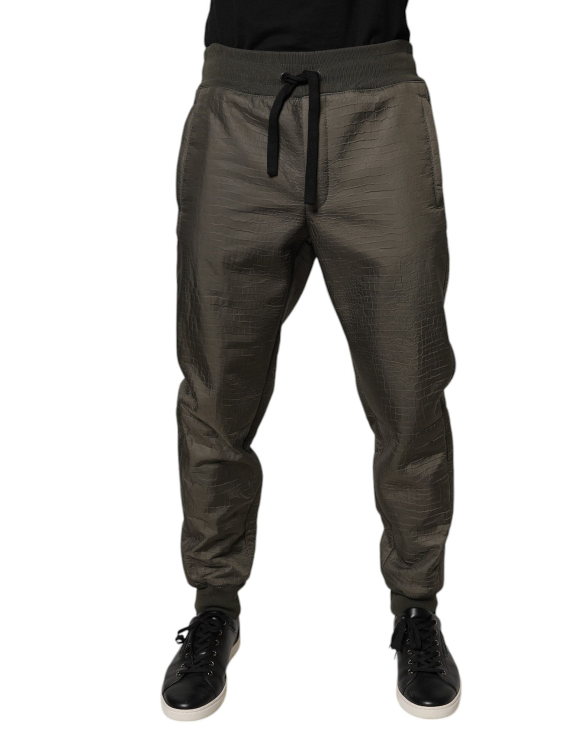 Dolce &amp; Gabbana Braune Jogginghose aus Lammleder für Herren