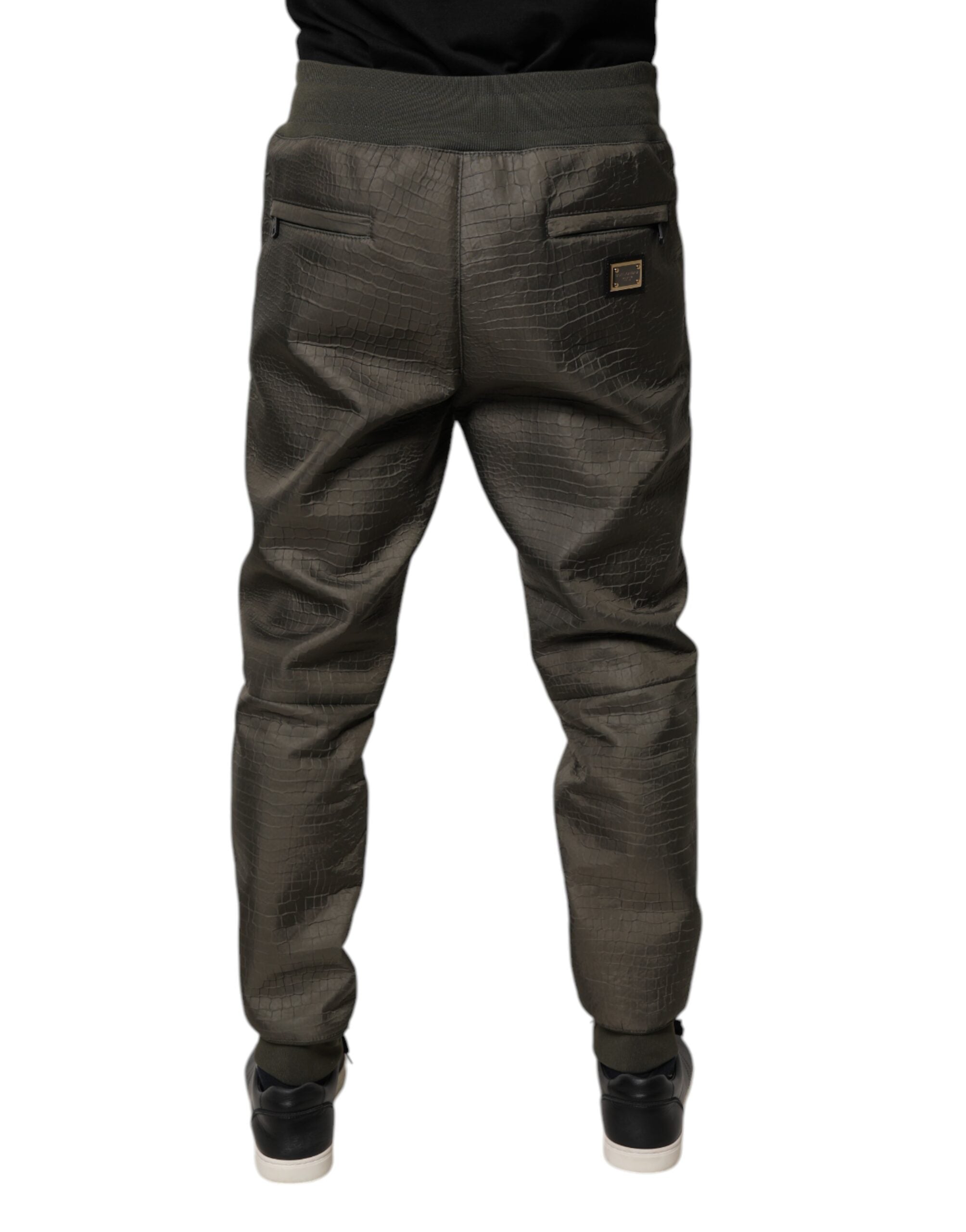Dolce &amp; Gabbana Braune Jogginghose aus Lammleder für Herren