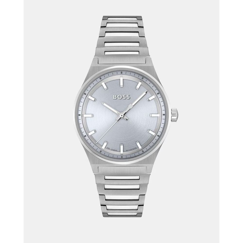Hugo Boss Herrenuhr, silberfarben, Edelstahl