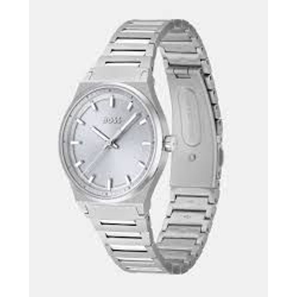 Hugo Boss Herrenuhr, silberfarben, Edelstahl