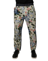 Dolce & Gabbana Beige Blauw Bloemen Katoen Heren Denim Jeans
