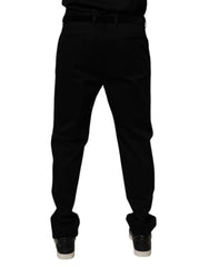Dolce &amp; Gabbana Schwarze Herren-Enge-Hose aus Baumwolle