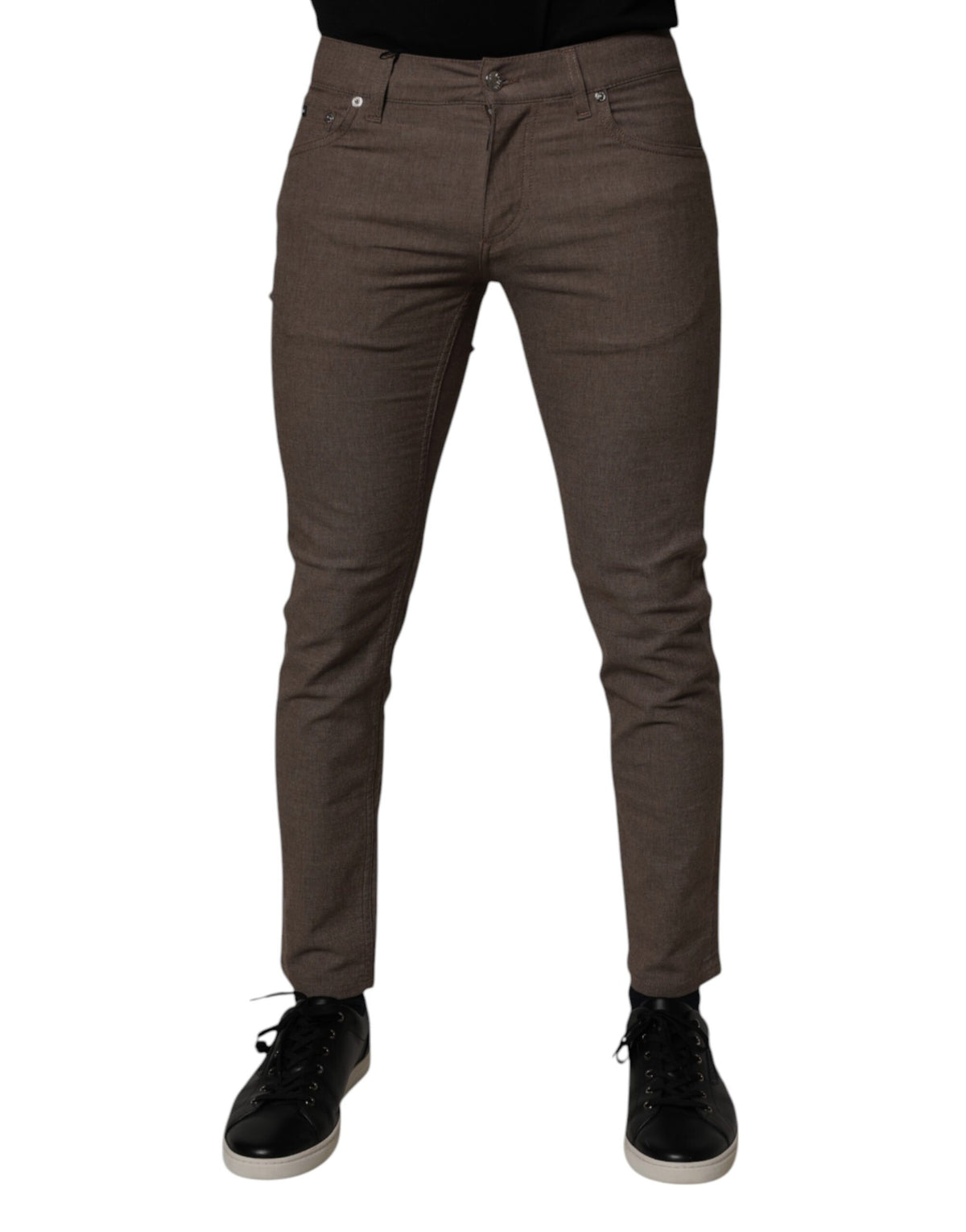 Dolce &amp; Gabbana – Braune Chinohose aus Baumwollstretch