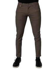 Dolce &amp; Gabbana – Braune Chinohose aus Baumwollstretch