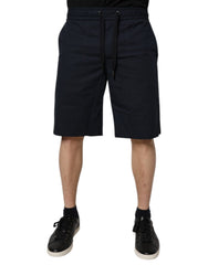 Dolce & Gabbana Donkerblauwe Katoenen Bermuda Sweatshort