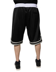 Dolce & Gabbana Schwarz-Weiß Herren Bermuda Sweatshorts Shorts