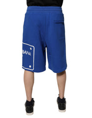 Dolce & Gabbana Blue Logo Cotton Bermuda Sweatshorts Shorts