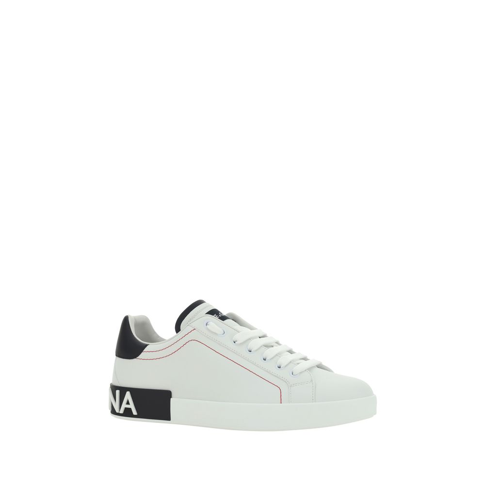 Dolce & Gabbana Weiße Kalbsleder Bos Taurus Low Top Sneaker
